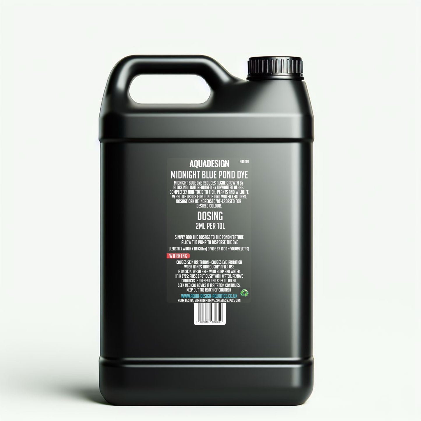 Aqua Design MIDNIGHT BLUE POND DYE 5000ml Treats 25,000 Litres