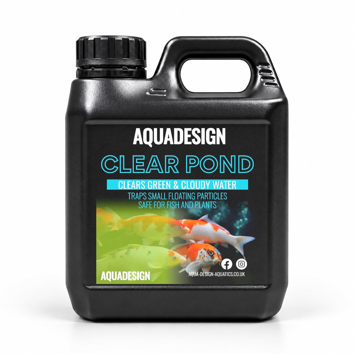 Aqua Design CLEAR POND Water Clarifier 1000ml - Leaves Water Crystal Clear - Treats 5000L