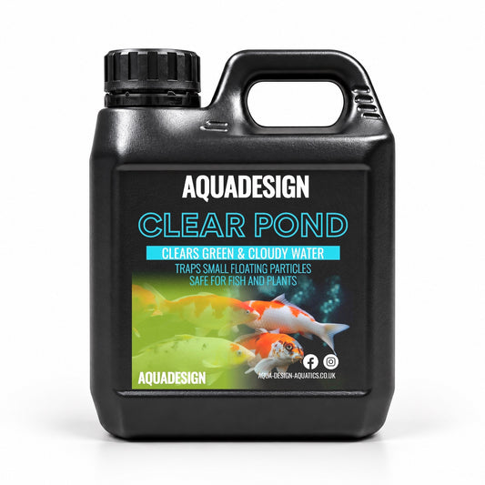 Aqua Design CLEAR POND Water Clarifier 1000ml - Leaves Water Crystal Clear - Treats 5000L