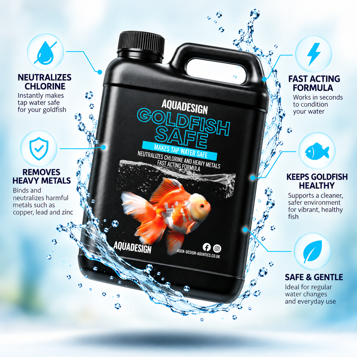 Aqua Design Goldfish Safe 2500ml Aquarium Water Conditioner
