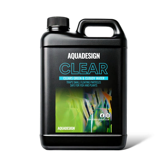 Aqua Design CLEAR Aquarium Water Clarifier 2500ml - Leaves Water Crystal Clear - Treats 12,500