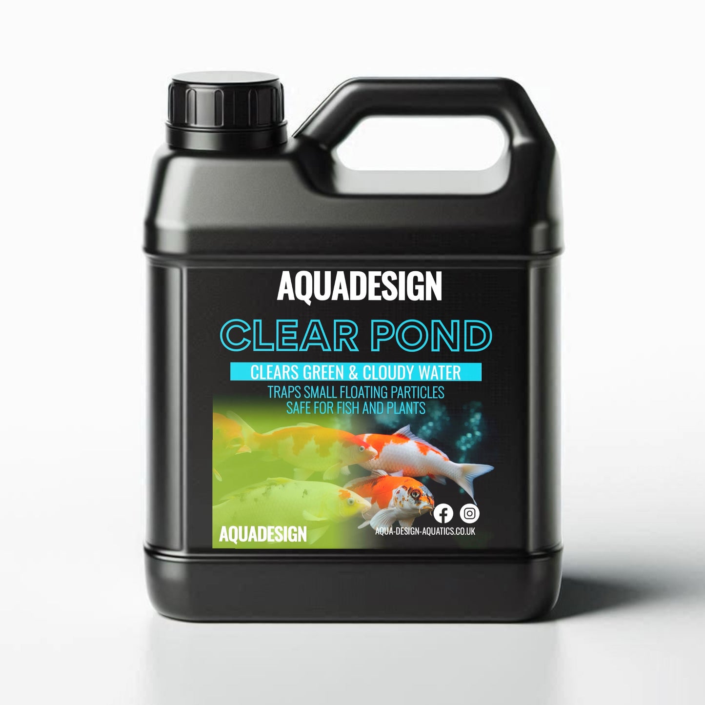 Aqua Design CLEAR POND Water Clarifier 1000ml - Leaves Water Crystal Clear - Treats 5000L