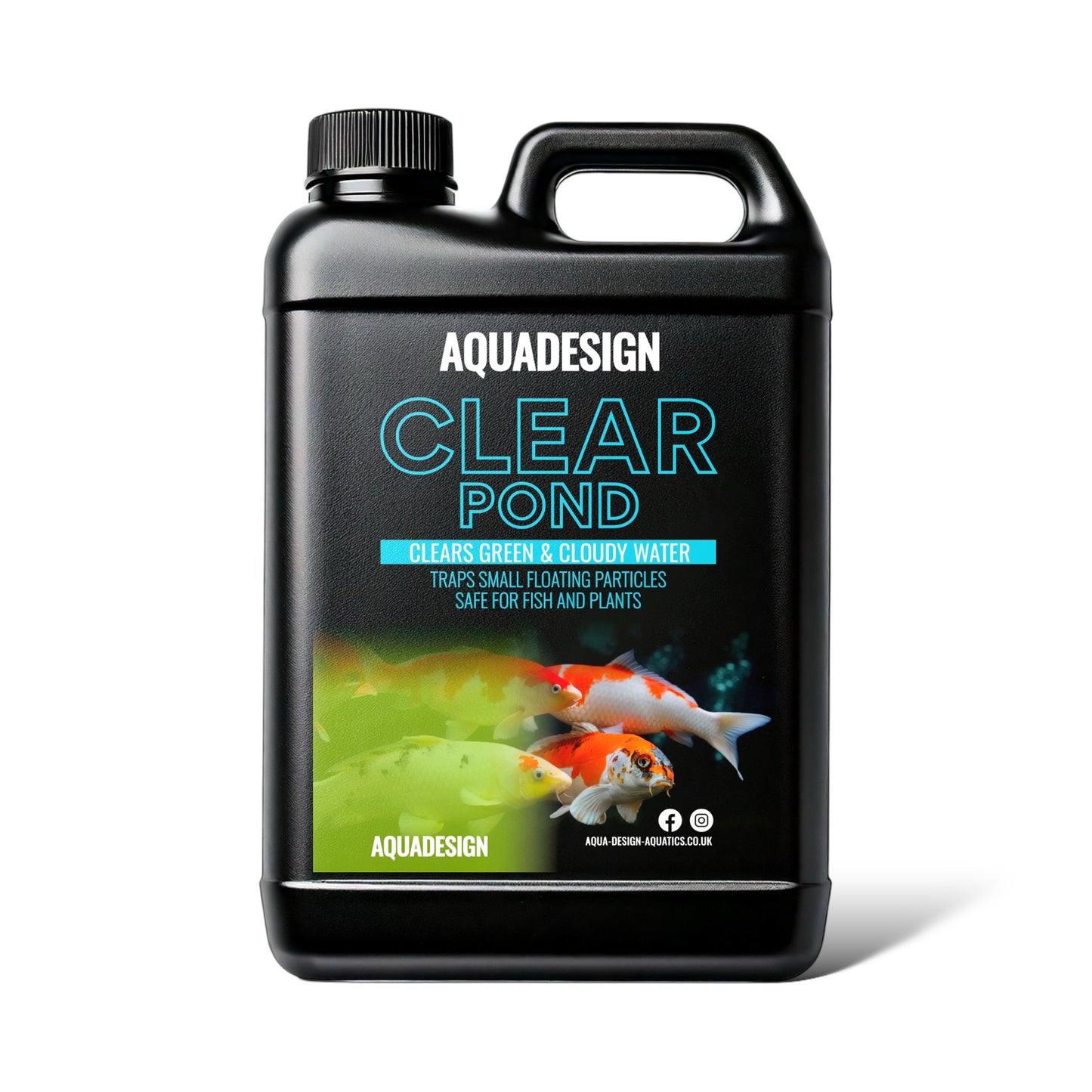 Aqua Design CLEAR POND Water Clarifier 2500ml - Leaves Water Crystal Clear - Treats 12,500L