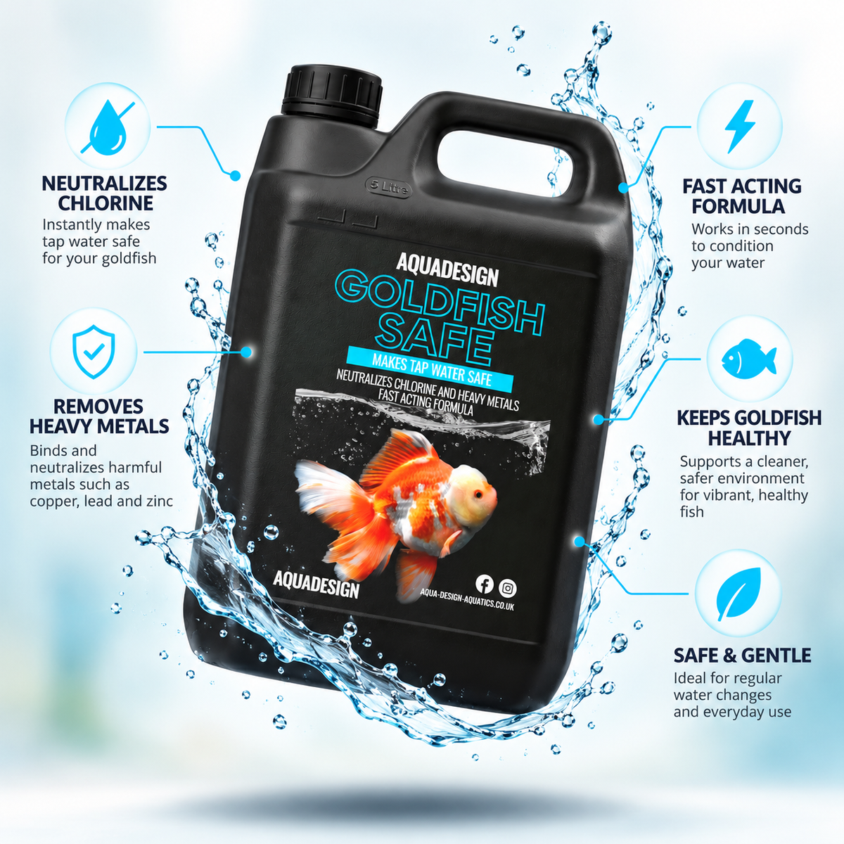 Aqua Design Goldfish Safe 5000ml Aquarium Water Conditioner