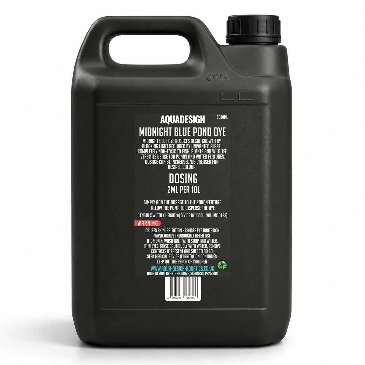 Aqua Design MIDNIGHT BLUE POND DYE 5000ml Treats 25,000 Litres