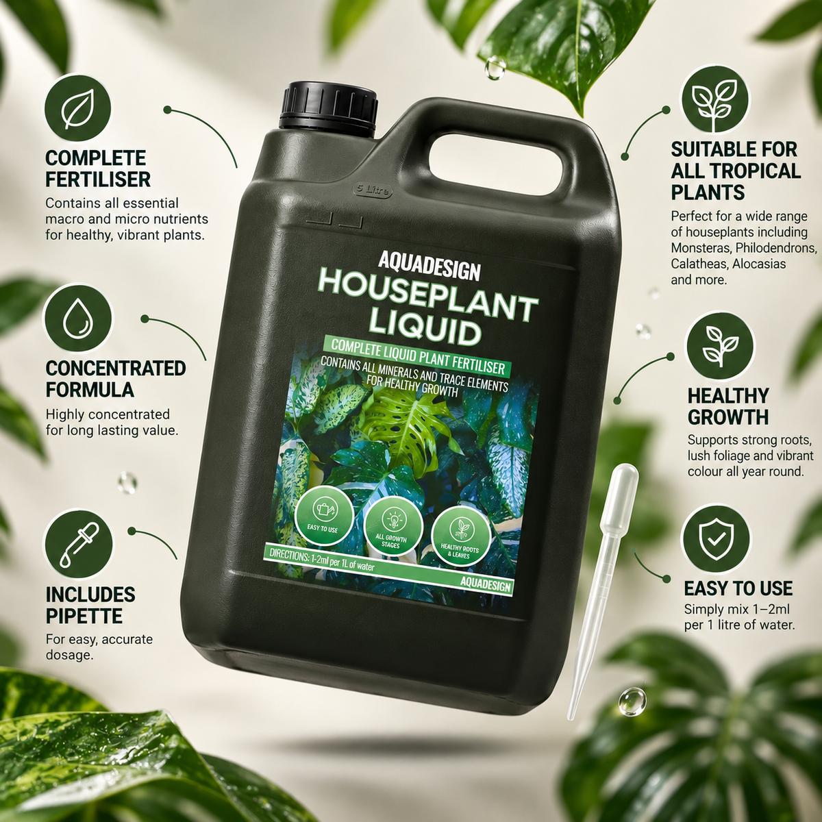 Aqua Design Houseplant Complete Fertiliser 5000ml