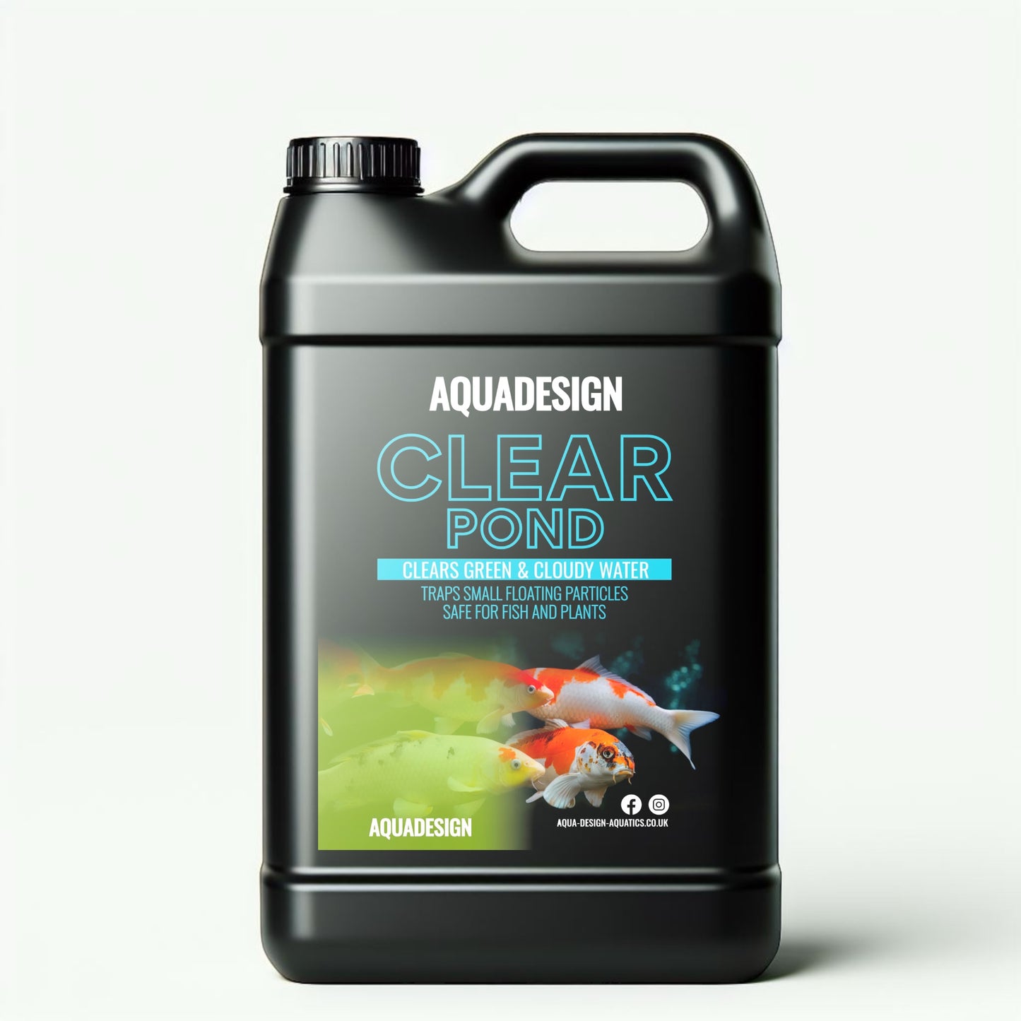 Aqua Design CLEAR POND Water Clarifier 5000ml - Leaves Water Crystal Clear - Treats 25,000L