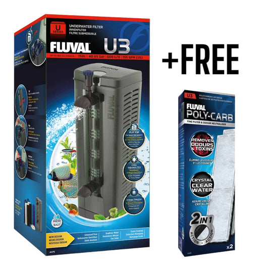 Fluval U3 Internal Power Aquarium Filter + Free Pads