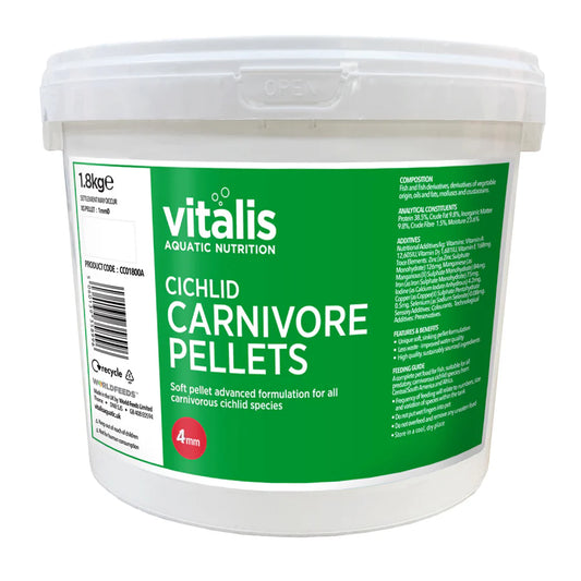 Vitalis Carnivore Pellets 4mm Cichlids 1.8kg Bucket