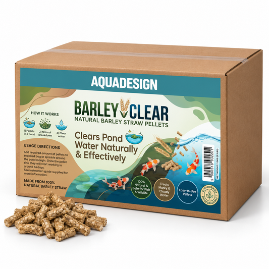 AquaDesign Barley Clear 1.5kg - Natural Pond Algae Control Barley Straw Pellets - Treats 13,500L
