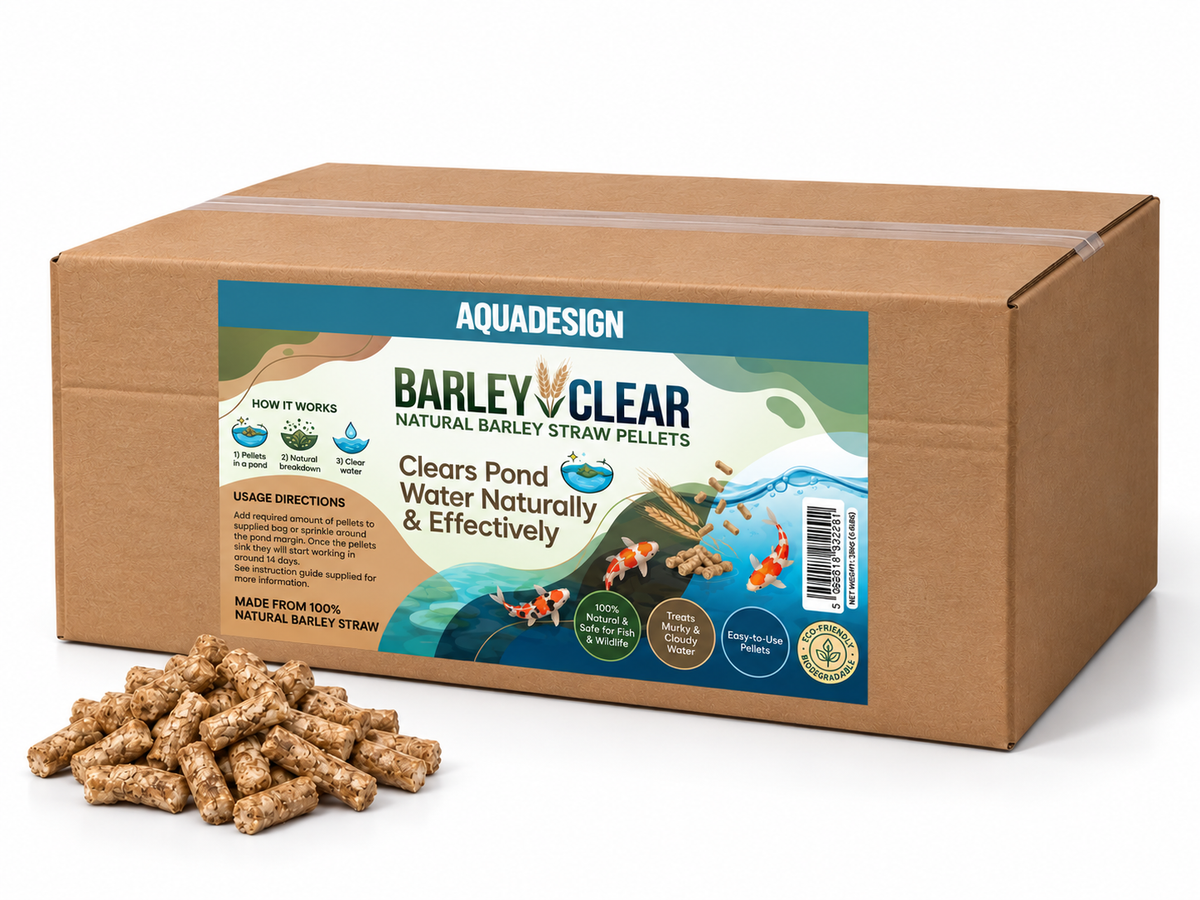 AquaDesign Barley Clear 3kg - Natural Pond Algae Control Barley Straw Pellets - Treats 27,000L