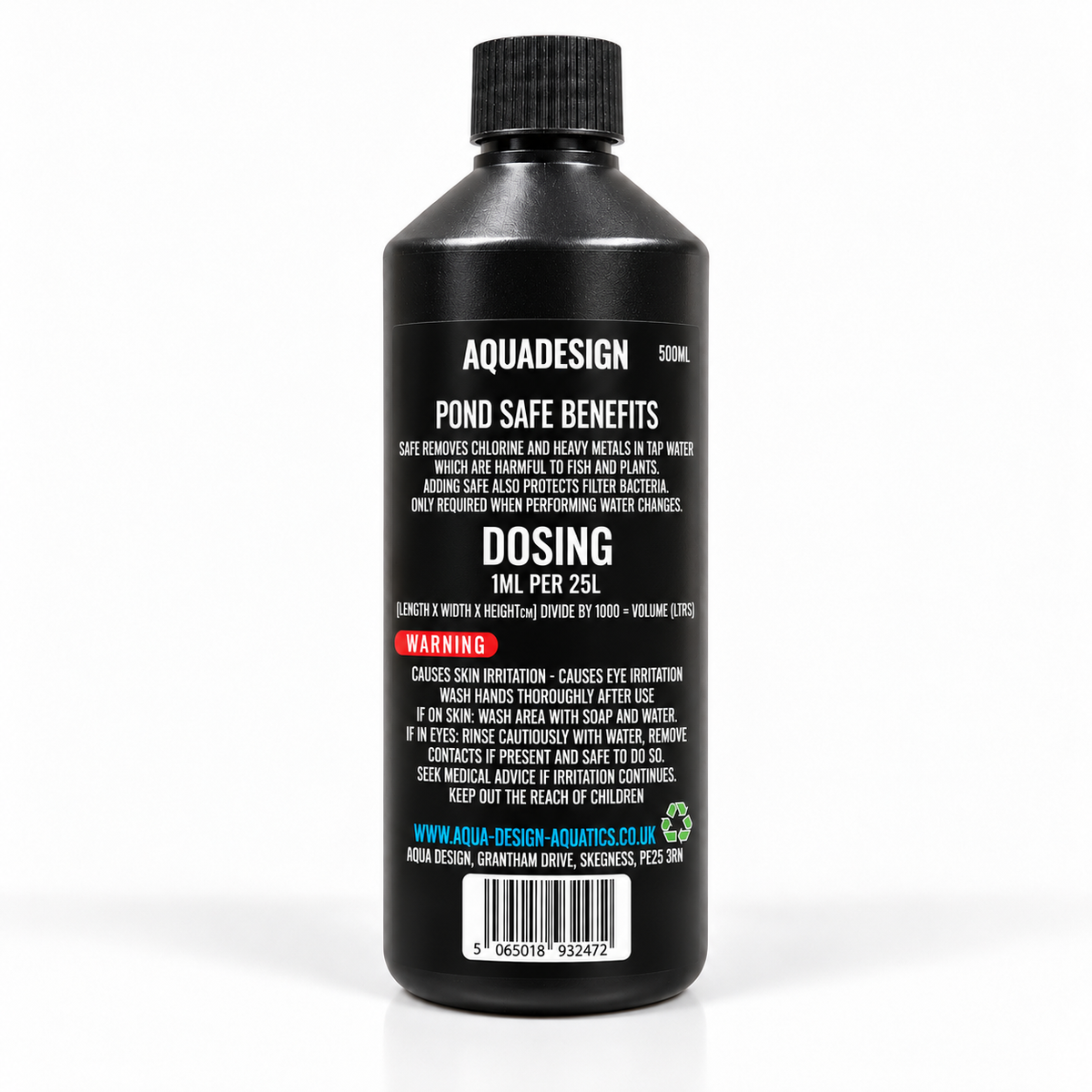 Aqua Design POND SAFE Tap Safe Water Conditioner 500ml (Treats 12,500L)